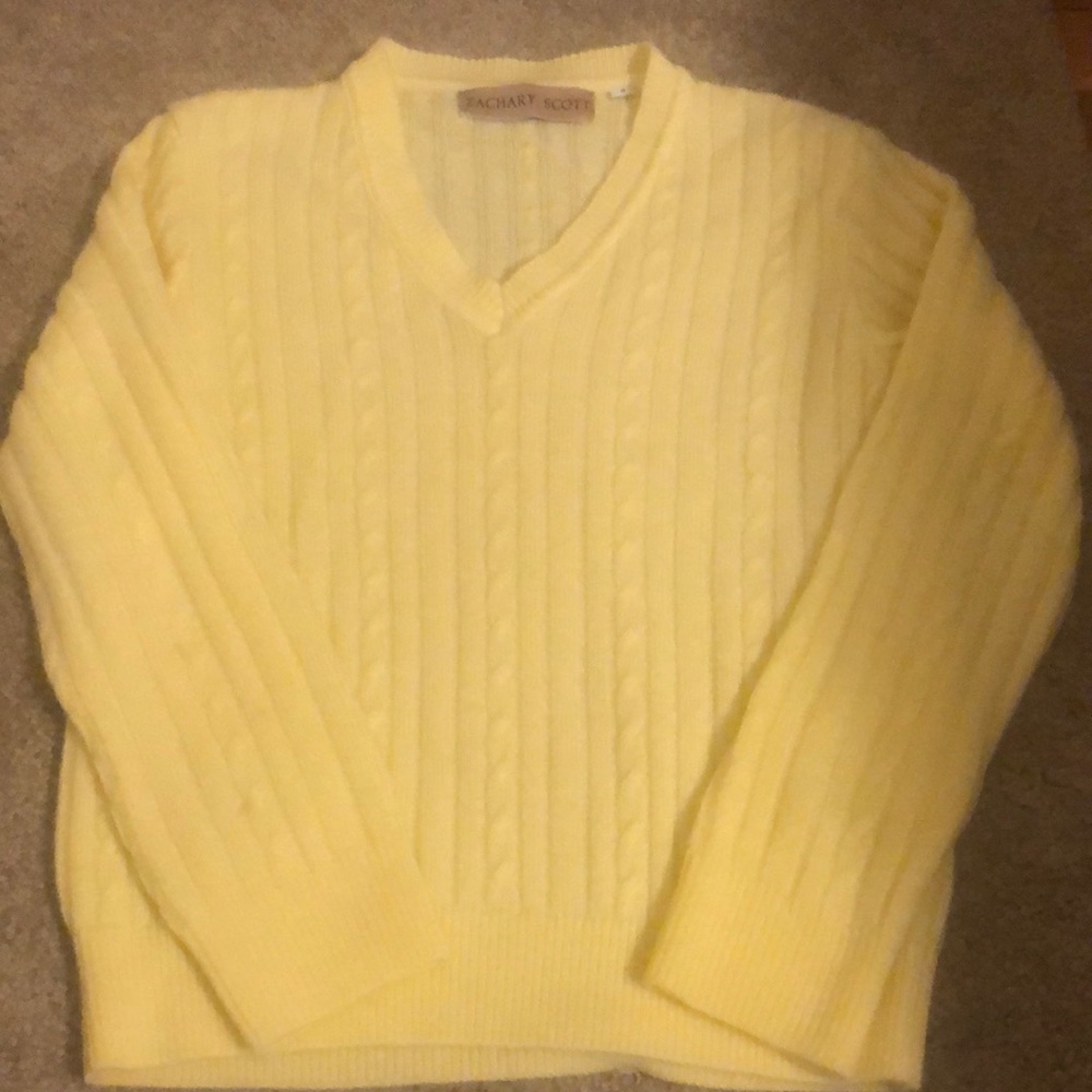 Zachary Scott yellow sweater cashmere feeling size 4